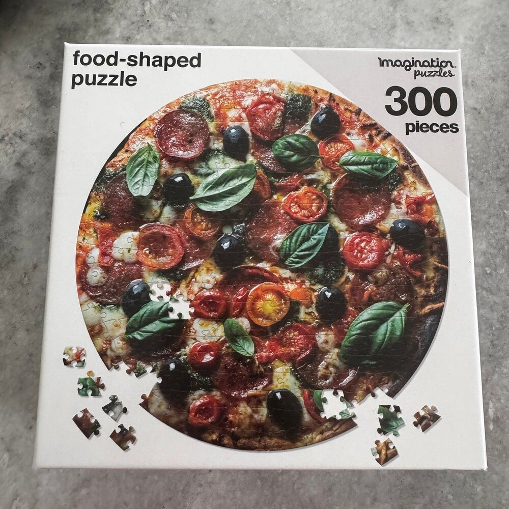 Imagination Puzzles Food-Shaped Pizza Jigsaw Puzzle 300 Pieces 19”x19” New
